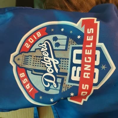 LA Dodgers 60th anniversary BBQ Apron 1958- 2018 MLB Blue #1137 - Thumbnail 2
