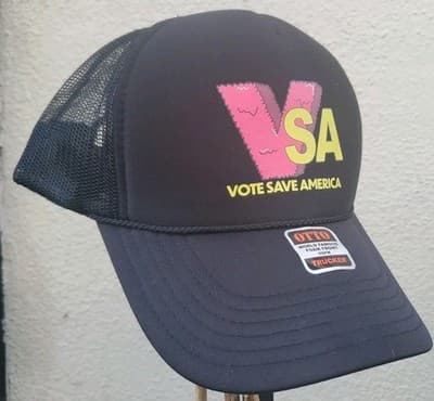 Vote Save America VSA Trucker Hat Snapback Black Cap OTTO OSFM Political - Thumbnail 4