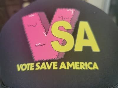 Vote Save America VSA Trucker Hat Snapback Black Cap OTTO OSFM Political - Thumbnail 6