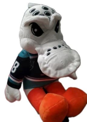 Anaheim Ducks Wild Wing Mascot Plush 15” Plushland #18 Captain C Retro Jersey - Image 1