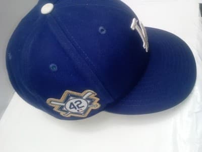 New Era 9Fifty LA Dodgers Jackie Robinson Day Gold Patch SnapBack Hat OSFM RARE - Thumbnail 4