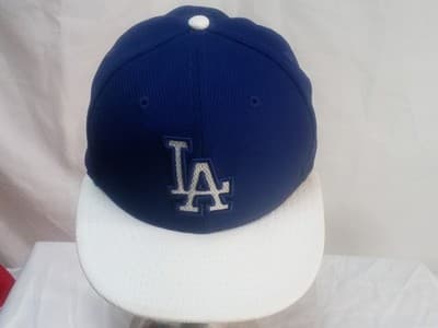Los Angeles Dodgers Hat Men's 7 1/4 Blue New Era 59Fifty LA Logo - Image 1