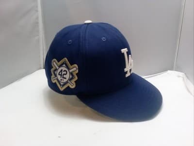 New Era 9Fifty LA Dodgers Jackie Robinson Day Gold Patch SnapBack Hat OSFM RARE - Image 1