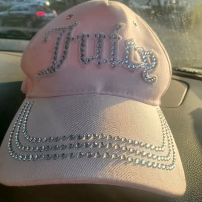 Juicy Couture Pink Rhinestone Logo Baseball Cap Hat - Y2K Style - Image 1