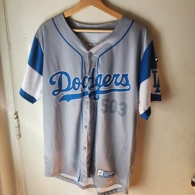Los Angeles LA Dodgers 2024 SALVADORIAN EL SALVADOR Heritage Night SGA Jersey XL - Image 1