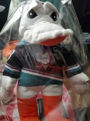 Anaheim Ducks Wild Wing Mascot Plush 15” Plushland #18 Captain C Retro Jersey - Thumbnail 2