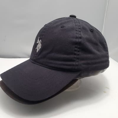 U.S. POLO ASSOCIATION Hat Black w/ White Logo Strapback Adjustable Baseball Cap - Thumbnail 10
