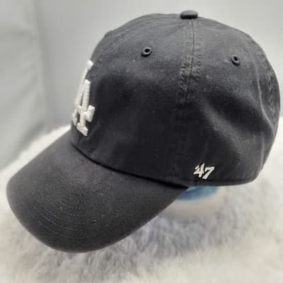 47 Brand Clean Up Los Angeles Dodgers Black Baseball Hat Cap Adjustable - Thumbnail 2