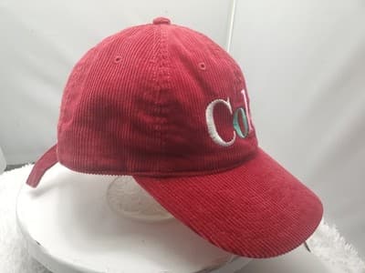 Coca Cola Red Corduroy Hat Multicolor Coke Logo Adjustable Strapback Cap - Thumbnail 4