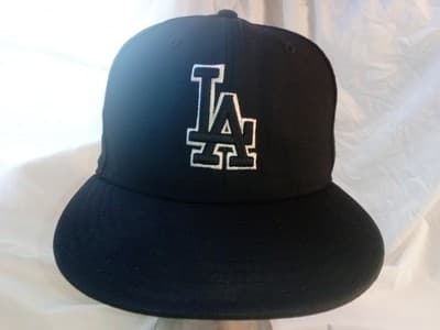 Los Angeles Dodgers Black Outline 59FIFTY Fitted Cap Hat MLB Baseball - Image 1