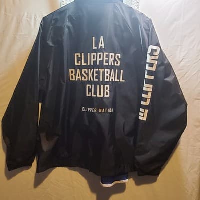 LA Clippers Jacket Mens Large Black NBA Basketball LA Clippers Basketball - Thumbnail 2