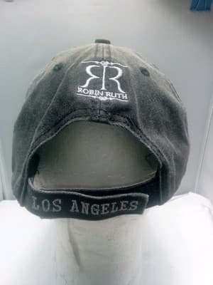 Women Robin Ruth Los Angeles Adjustable Hat Cap Cotton Casual Logo Grey/ White - Thumbnail 6
