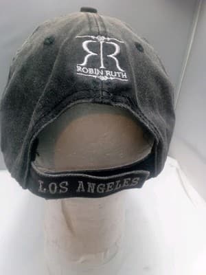 Women Robin Ruth Los Angeles Adjustable Hat Cap Cotton Casual Logo Grey/ White - Thumbnail 4