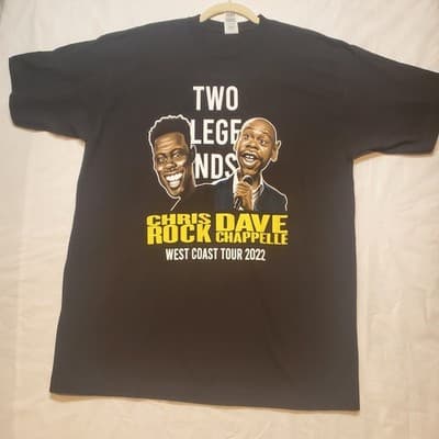 2022 Dave Chappelle and Chris Rock West Coast Tour Two Legends Sz XL T-Shirt - Thumbnail 2