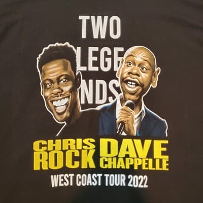 2022 Dave Chappelle and Chris Rock West Coast Tour Two Legends Sz XL T-Shirt - Image 1