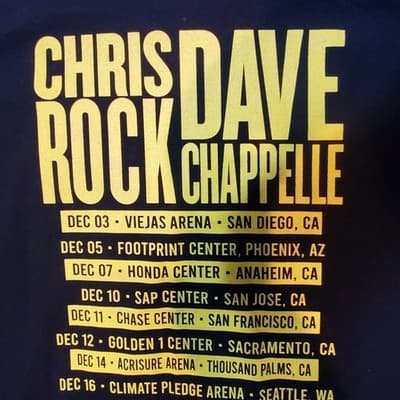 2022 Dave Chappelle and Chris Rock West Coast Tour Two Legends Sz XL T-Shirt - Thumbnail 6