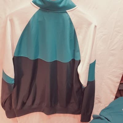 Nike Windrunner Jacket Medium Colorblock Teal, Blue, White Full Zip Hooded Retro - Thumbnail 2