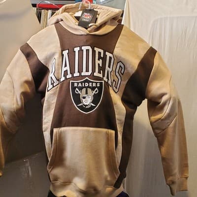 Las Vegas Raiders Camo Hoodie Men's Size xs Brown Tan Embroidered NFL - Thumbnail 5