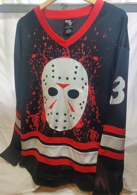 Friday the 13th Jason Voorhees Men’s Long Sleeve Jersey Size Large - Image 1