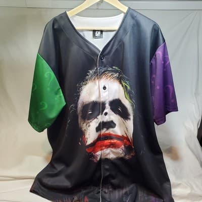 Greater Half Joker Baseball Jersey Shirt Men Size 4xl Batman - Image 1