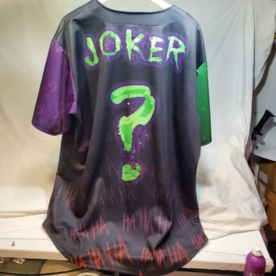 Greater Half Joker Baseball Jersey Shirt Men Size 4xl Batman - Thumbnail 3