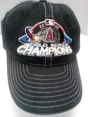 VTG 2002 Los Angeles Angels World Series Champions Mens Black Hat CapMLB New Era - Image 1