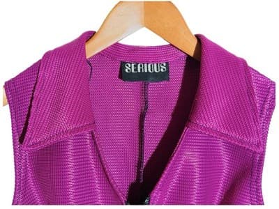 1990s SERIOUS LA Fuchsia A-line Dress, Sz M - Thumbnail 2