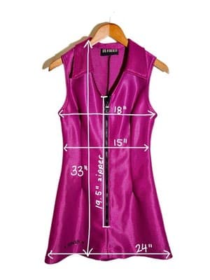 1990s SERIOUS LA Fuchsia A-line Dress, Sz M - Thumbnail 7