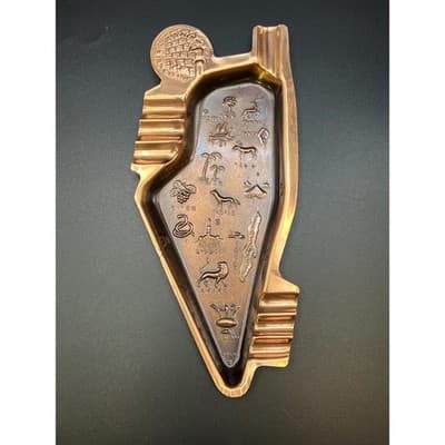 Vtg Souvenir Copper Tray from Israel, Trinket Tray, Ashtray - Image 1
