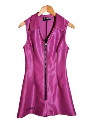 1990s SERIOUS LA Fuchsia A-line Dress, Sz M - Image 1
