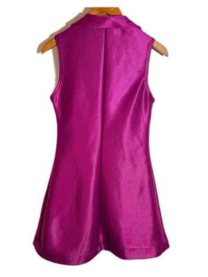 1990s SERIOUS LA Fuchsia A-line Dress, Sz M - Thumbnail 5