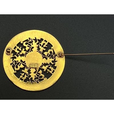 CCORI Peruvian Inca-inspired Brooch, Repro. of a Museum Piece, 18k Gold Plated - Thumbnail 5