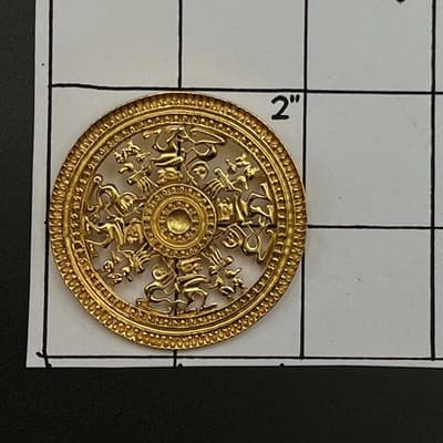 CCORI Peruvian Inca-inspired Brooch, Repro. of a Museum Piece, 18k Gold Plated - Thumbnail 6