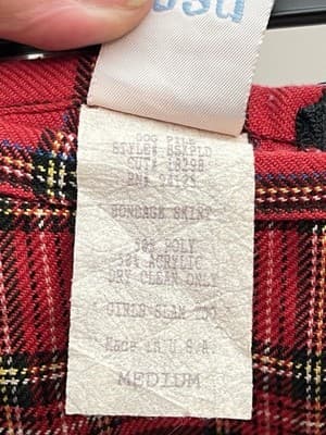 Dog Pile (DP Gerl) Red Tartan Bondage Skirt, Sz. M, VTG 1990s - Thumbnail 5