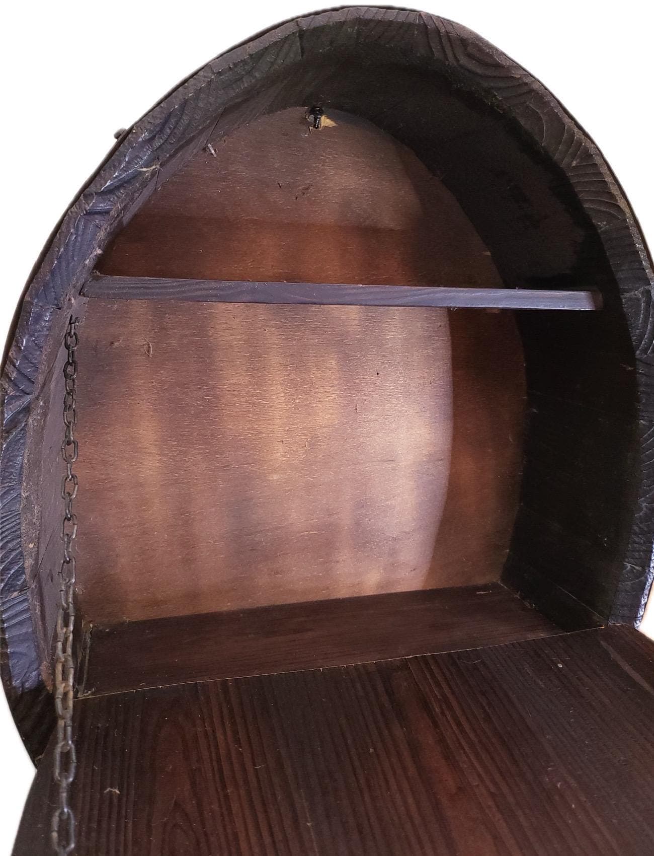 VTG 1960s Rustic Wine Cask Wall Decor, Mid Century Wine Barrel Mini Bar - Thumbnail 7