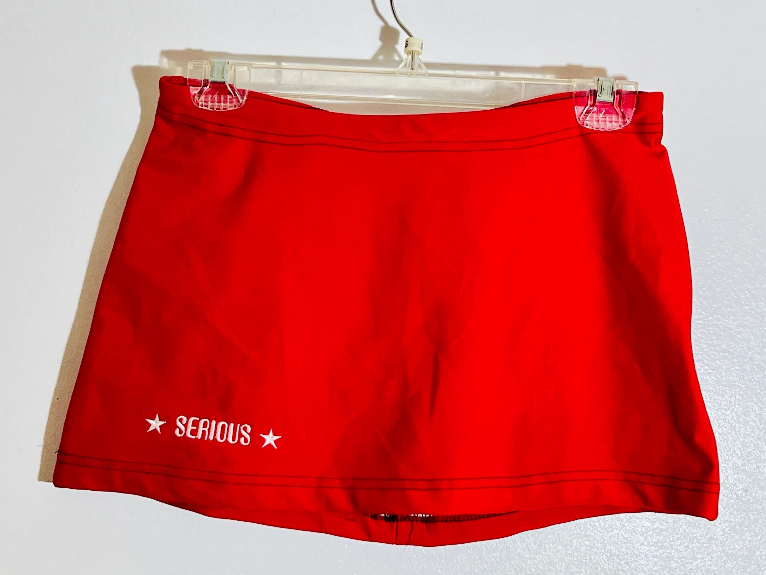 VTG 1990s SERIOUS L.A. Red Neoprene Mini Skirt, Sz. M - Image 1