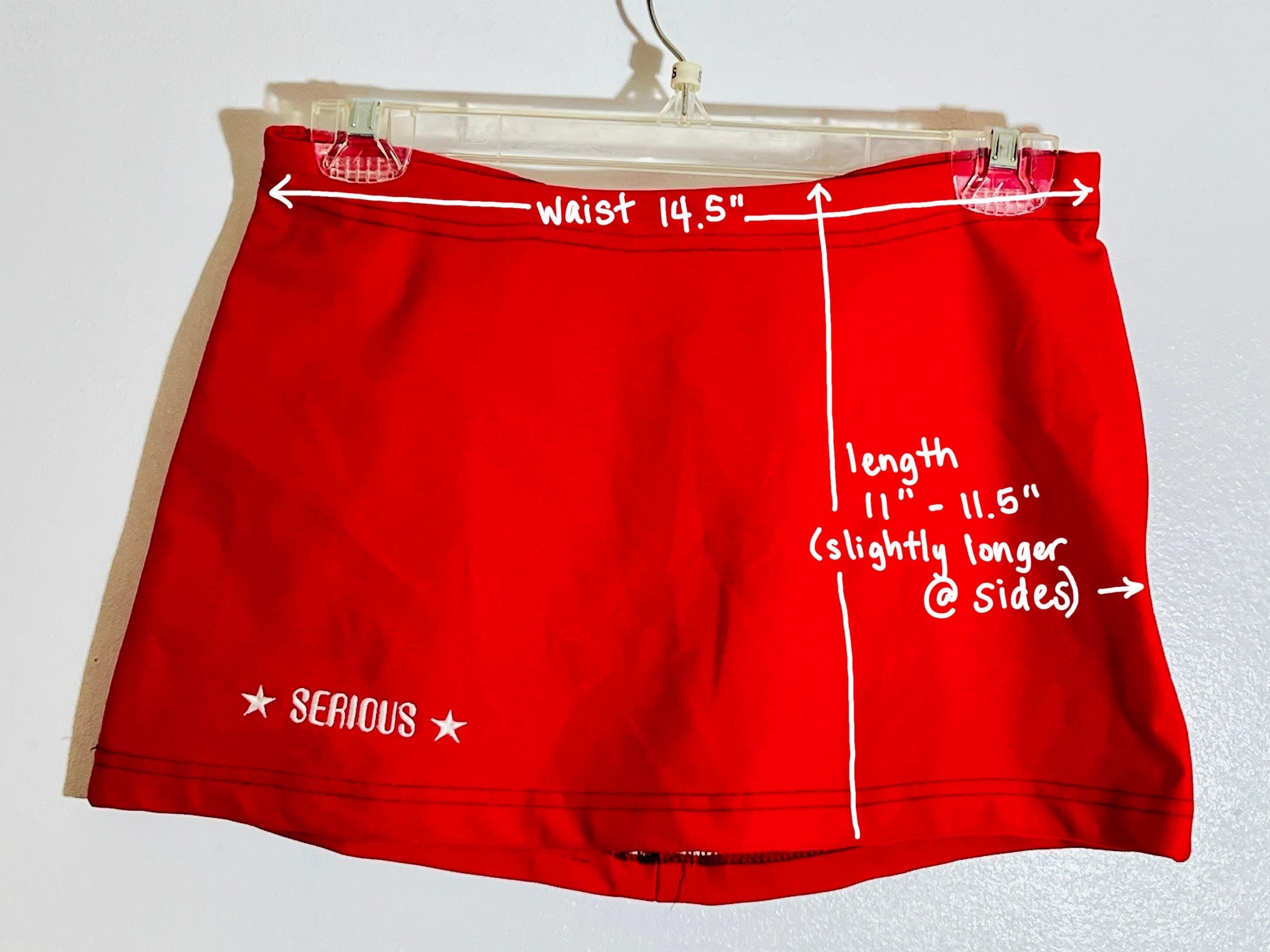 VTG 1990s SERIOUS L.A. Red Neoprene Mini Skirt, Sz. M - Thumbnail 6