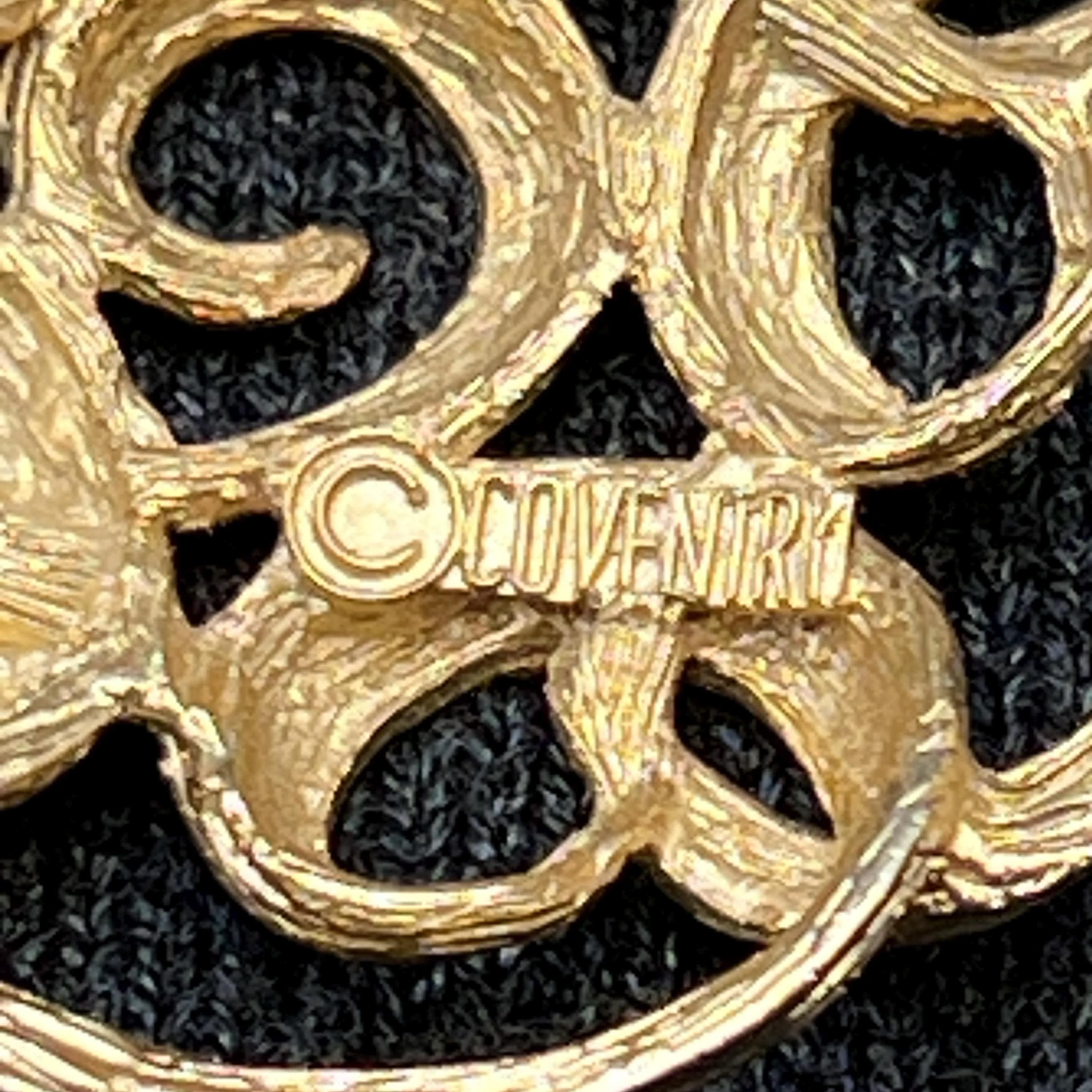 VTG Mid Century Sarah Coventry Swirl Brooch, Gold Tone, Signed - Thumbnail 4