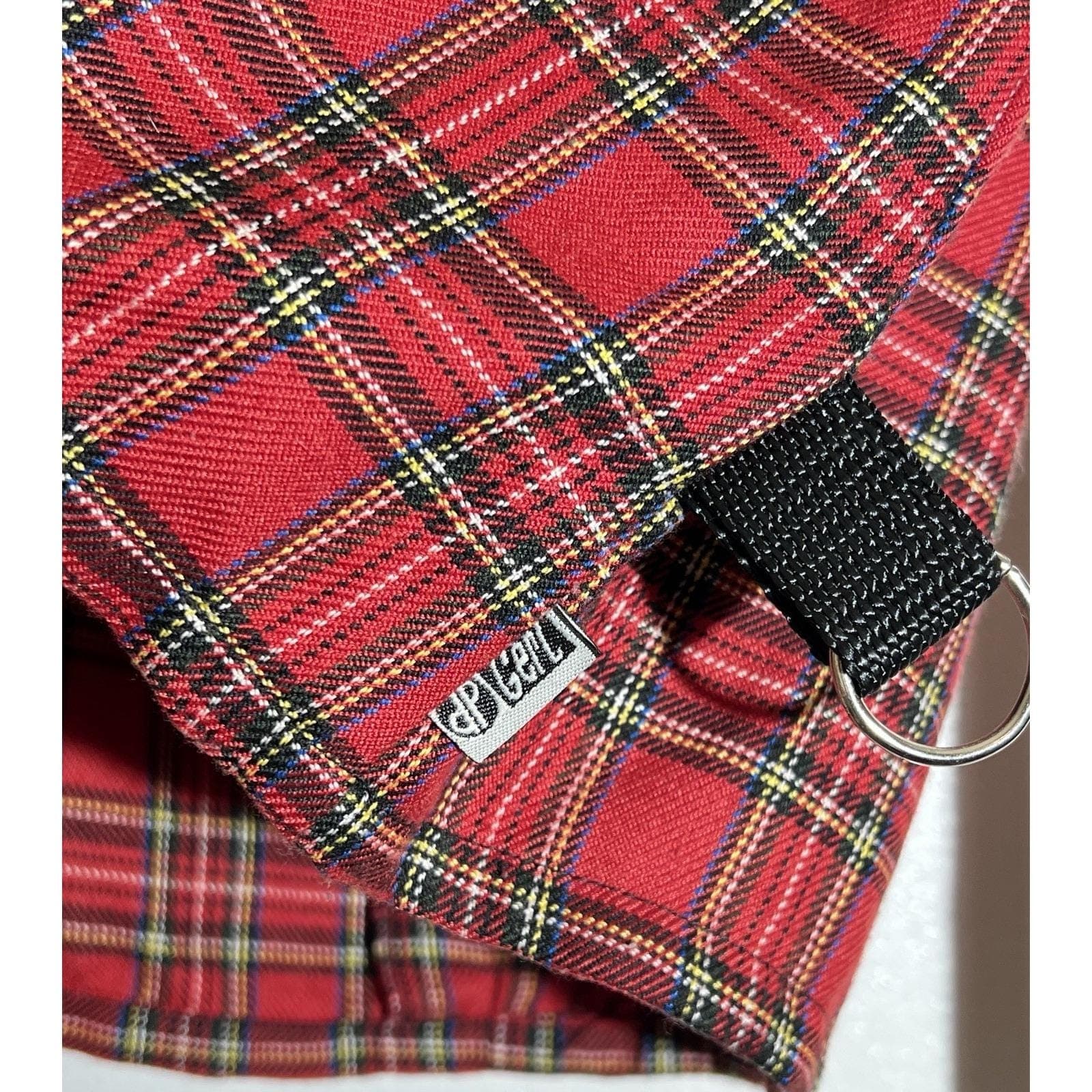 VTG 1990s Dog Pile (DP Gerl) Red Tartan Bondage Skirt, Sz. M - Thumbnail 3