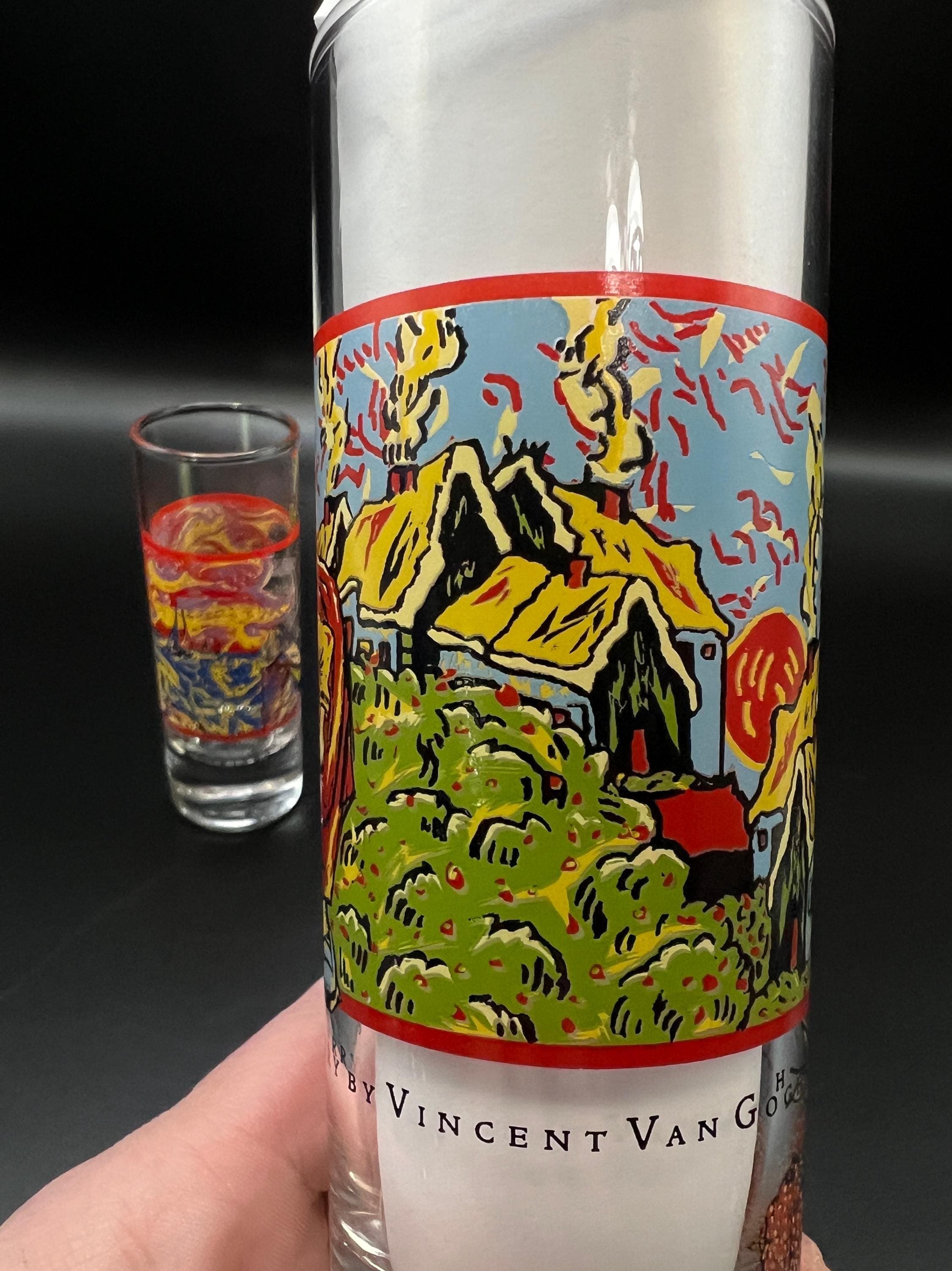 Vintage Van Gogh Starry Night Shot Glass Trio | Impressionist Art Barware Set - Thumbnail 4