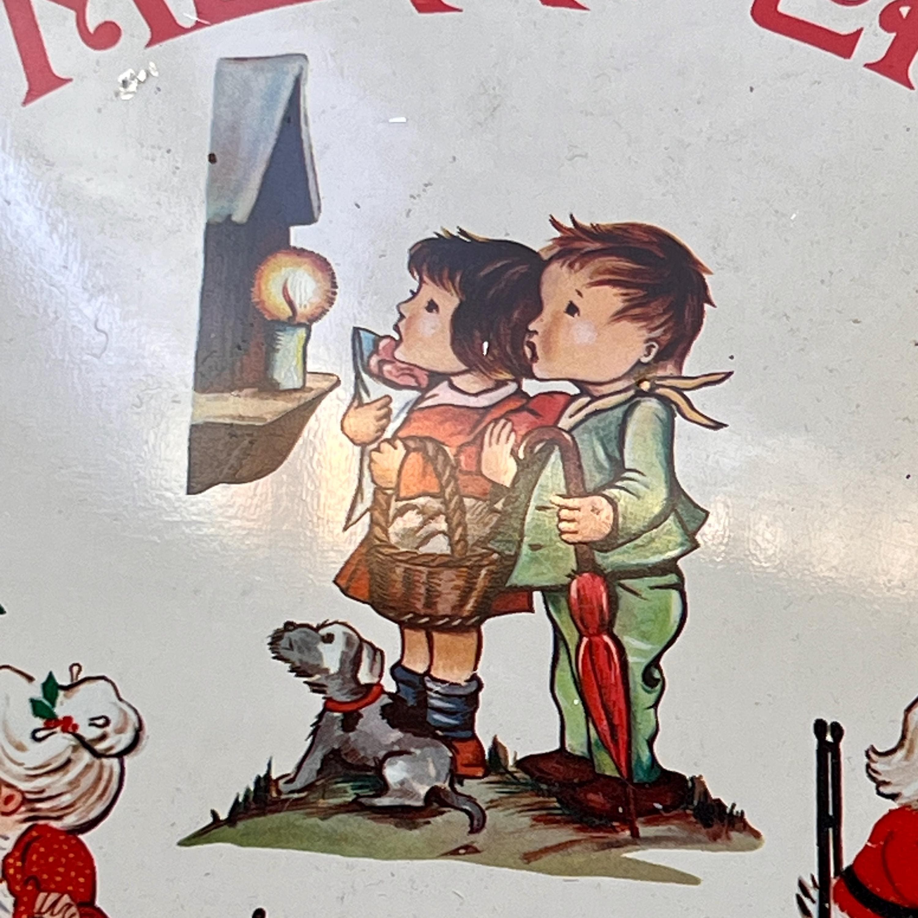 VTG 1950s Metal Christmas Cookie Platter, 12.5” - Thumbnail 3