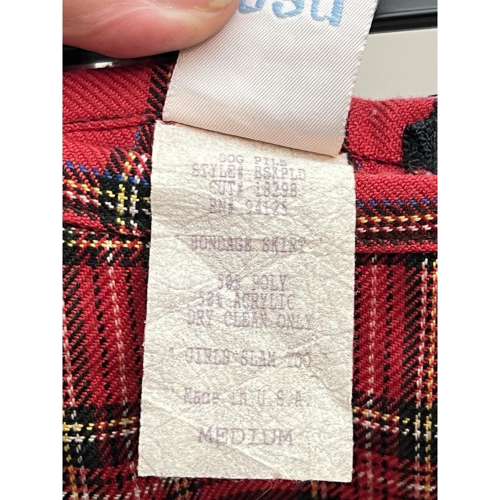VTG 1990s Dog Pile (DP Gerl) Red Tartan Bondage Skirt, Sz. M - Thumbnail 5