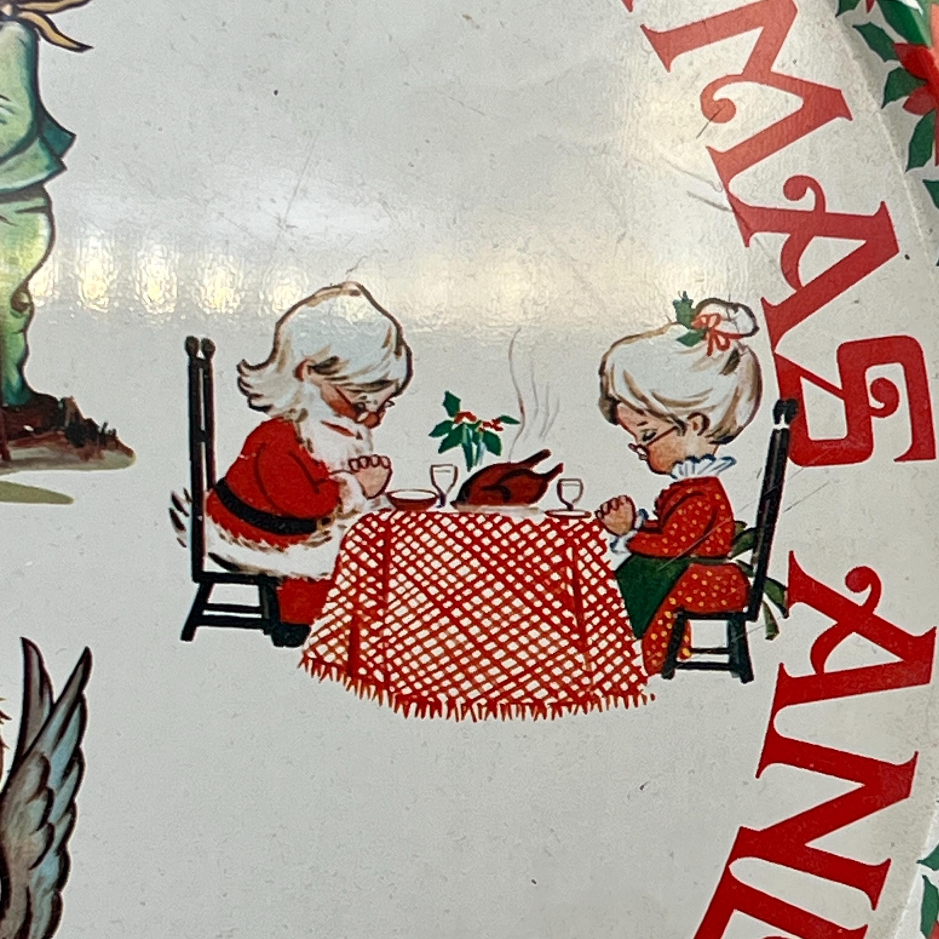 VTG 1950s Metal Christmas Cookie Platter, 12.5” - Thumbnail 2