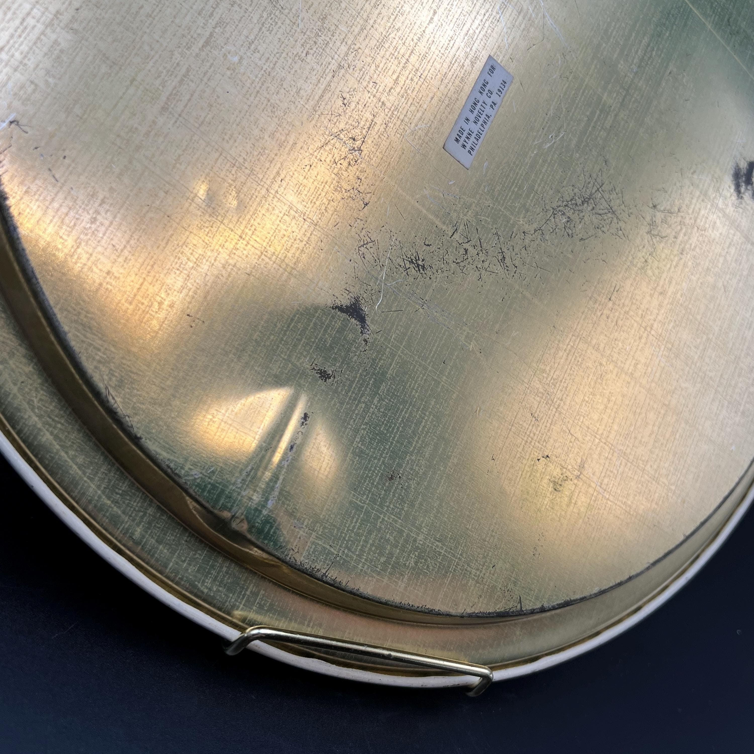 VTG 1950s Metal Christmas Cookie Platter, 12.5” - Thumbnail 6