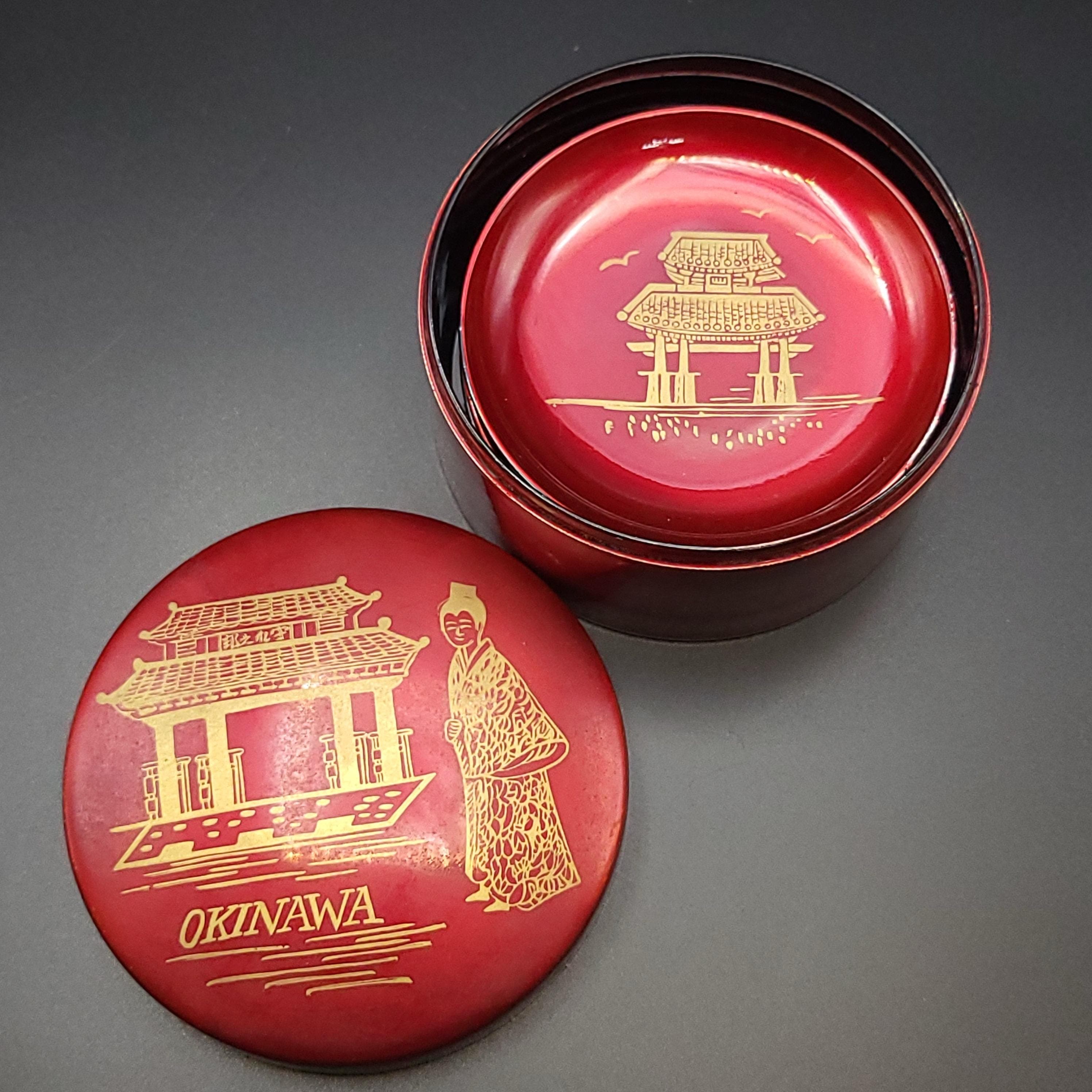 1950s Okinawa Lacquerware Sauce Dish Set with Salt & Pepper Shakers - Thumbnail 7