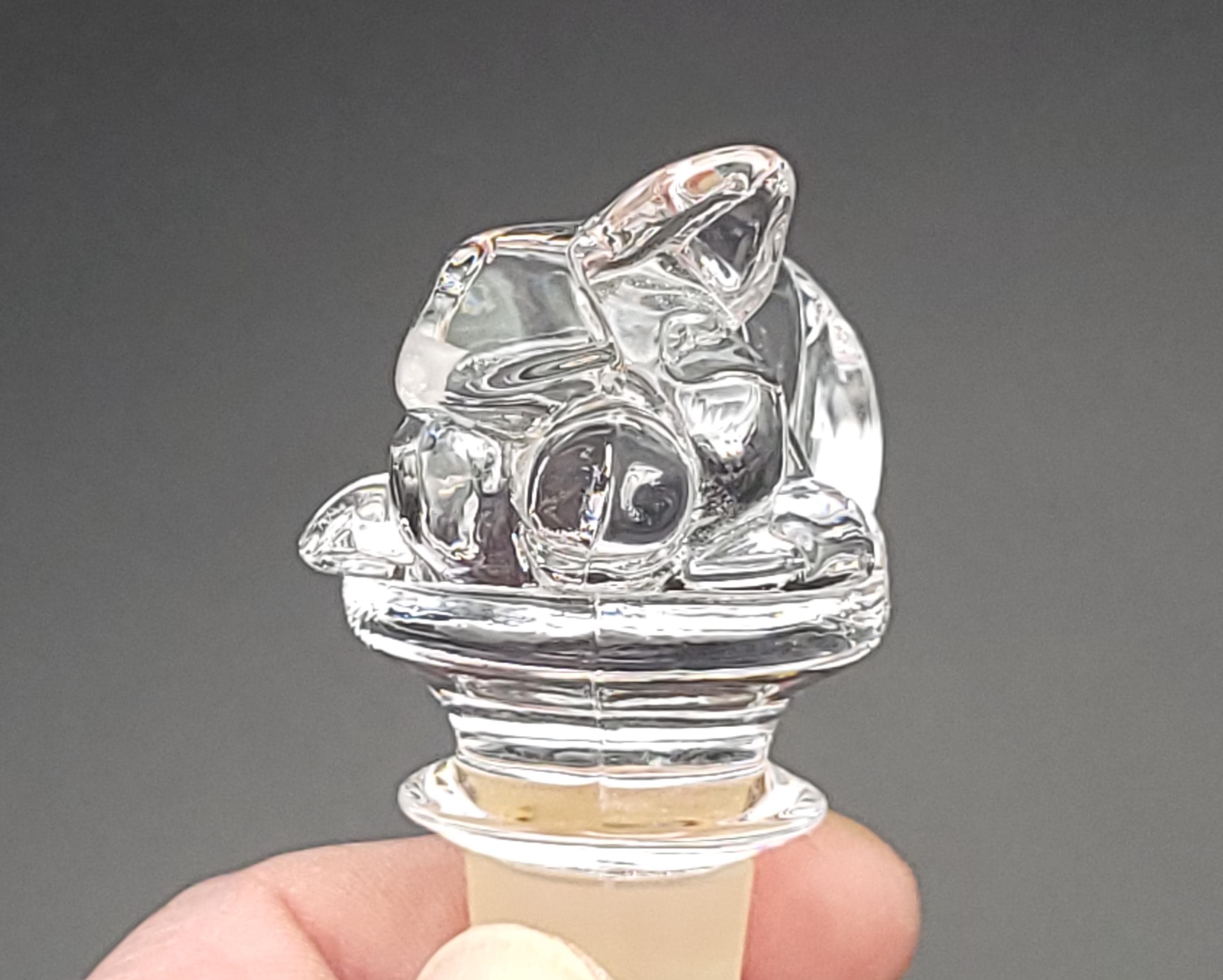 Vintage Mikasa Lead Crystal Pig Bottle Stopper | Farm Friend Sleeping Piggy Wine Topper - Thumbnail 5