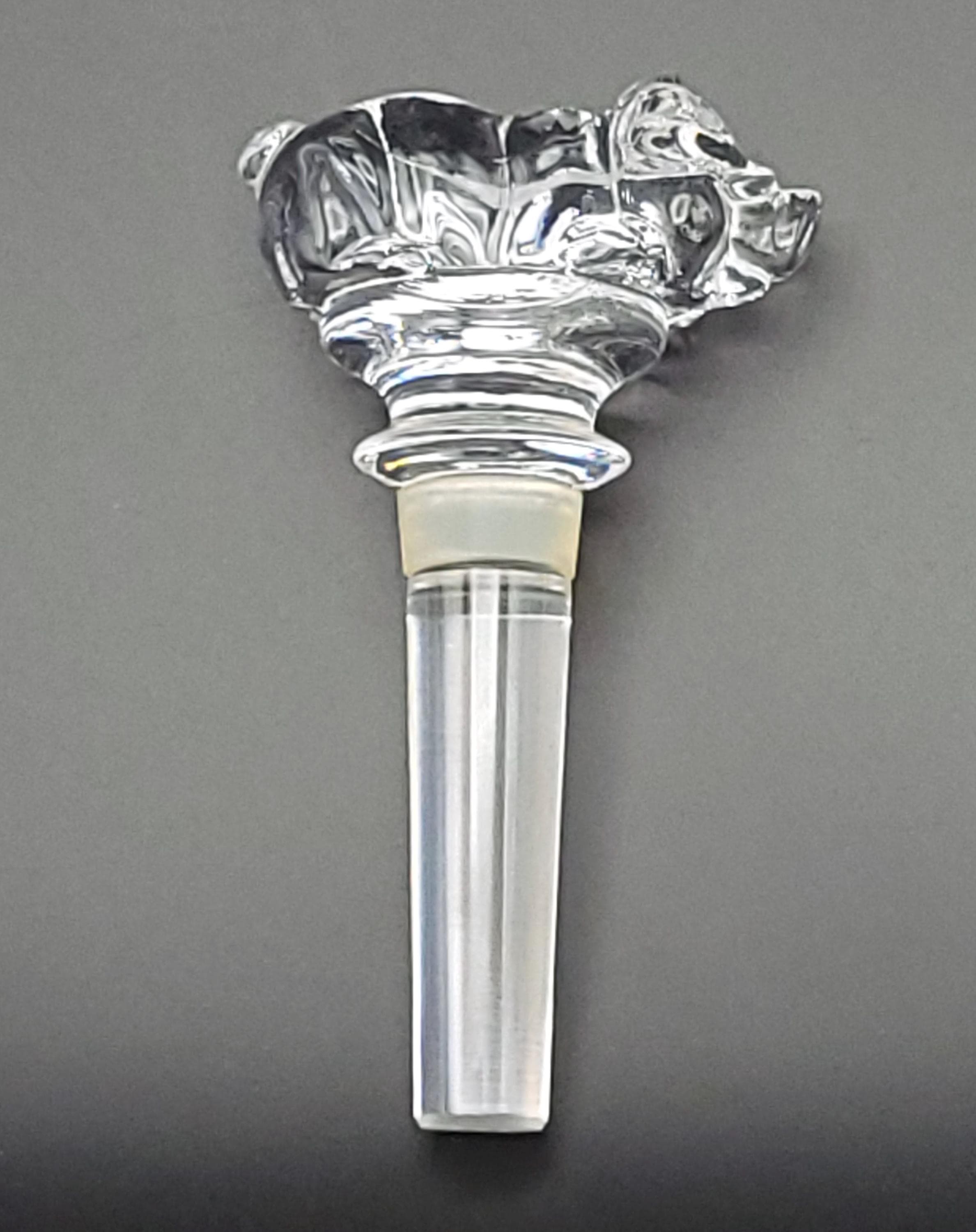 Vintage Mikasa Lead Crystal Pig Bottle Stopper | Farm Friend Sleeping Piggy Wine Topper - Thumbnail 2