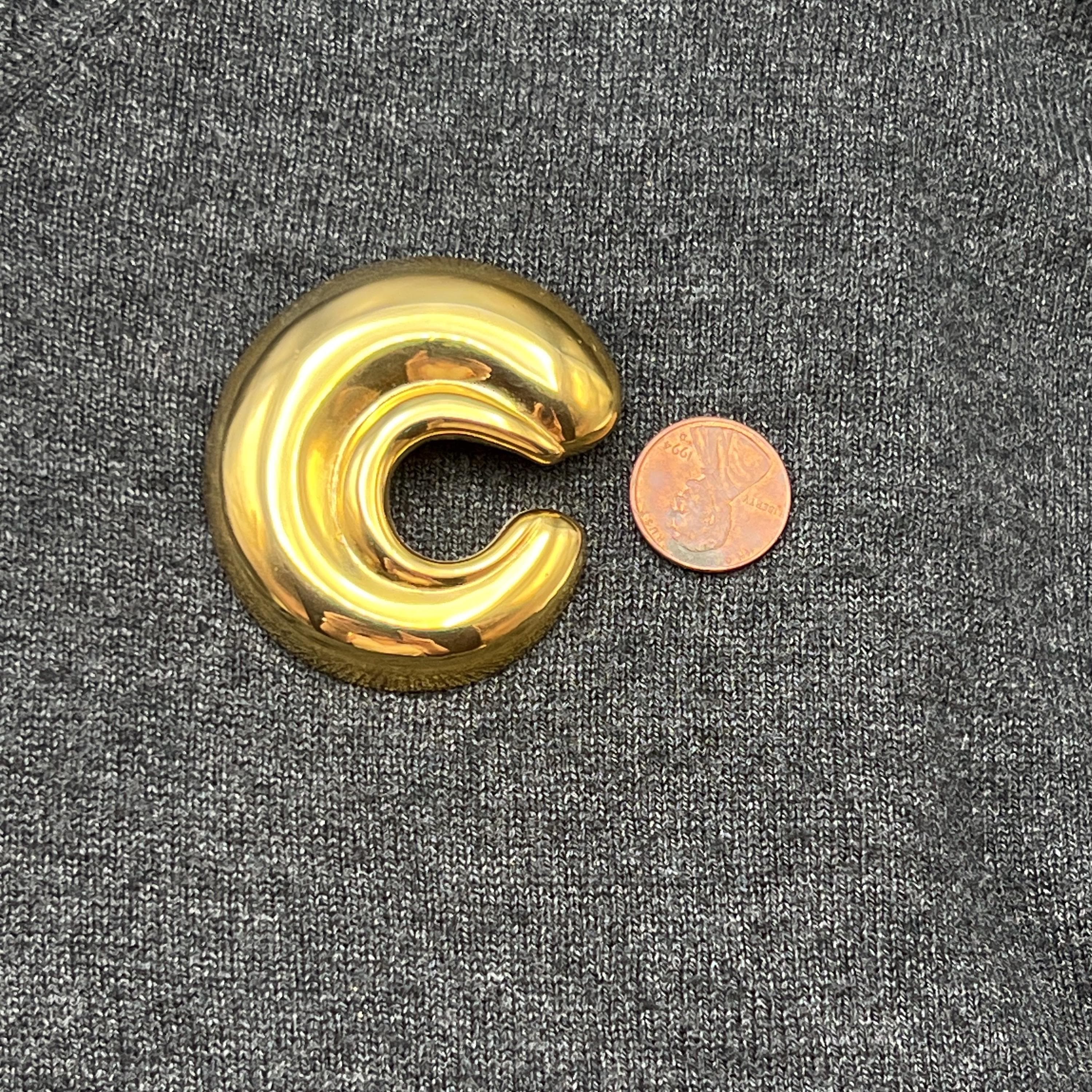 VTG 1980s Gold Tone Swirl Brooch - Thumbnail 2
