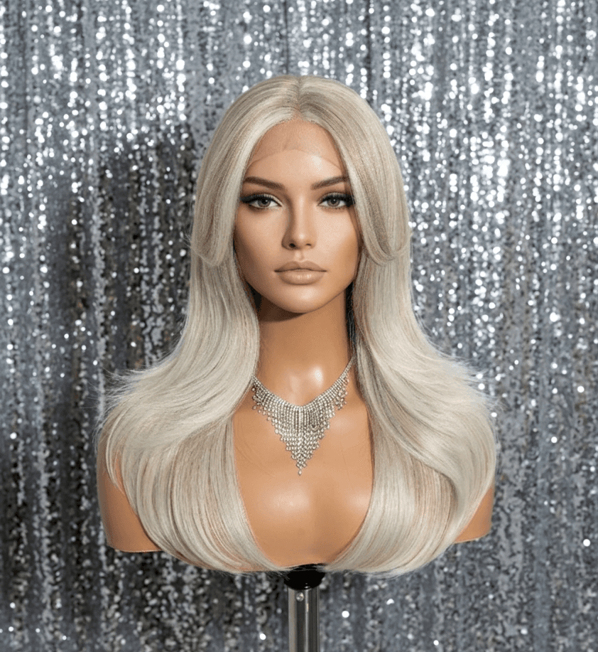 Angelica in Arctic Frost | 20" Luxury Swiss Lace Front Wig - Thumbnail 3