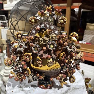 CLAY TREE of LIFE, 100% handmade, colorful mexican folk art - Thumbnail 2